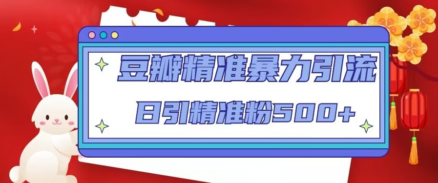 豆瓣精准暴力引流,日引精准粉500+【12视频课】